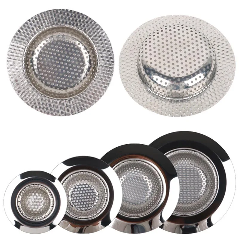 Kitchen Sink Filter Mesh Metal Floor Drain Net Food Slag Stopper Plug Shower Bathtub Hair Catcher Deodorant Drain Cleaner Tool