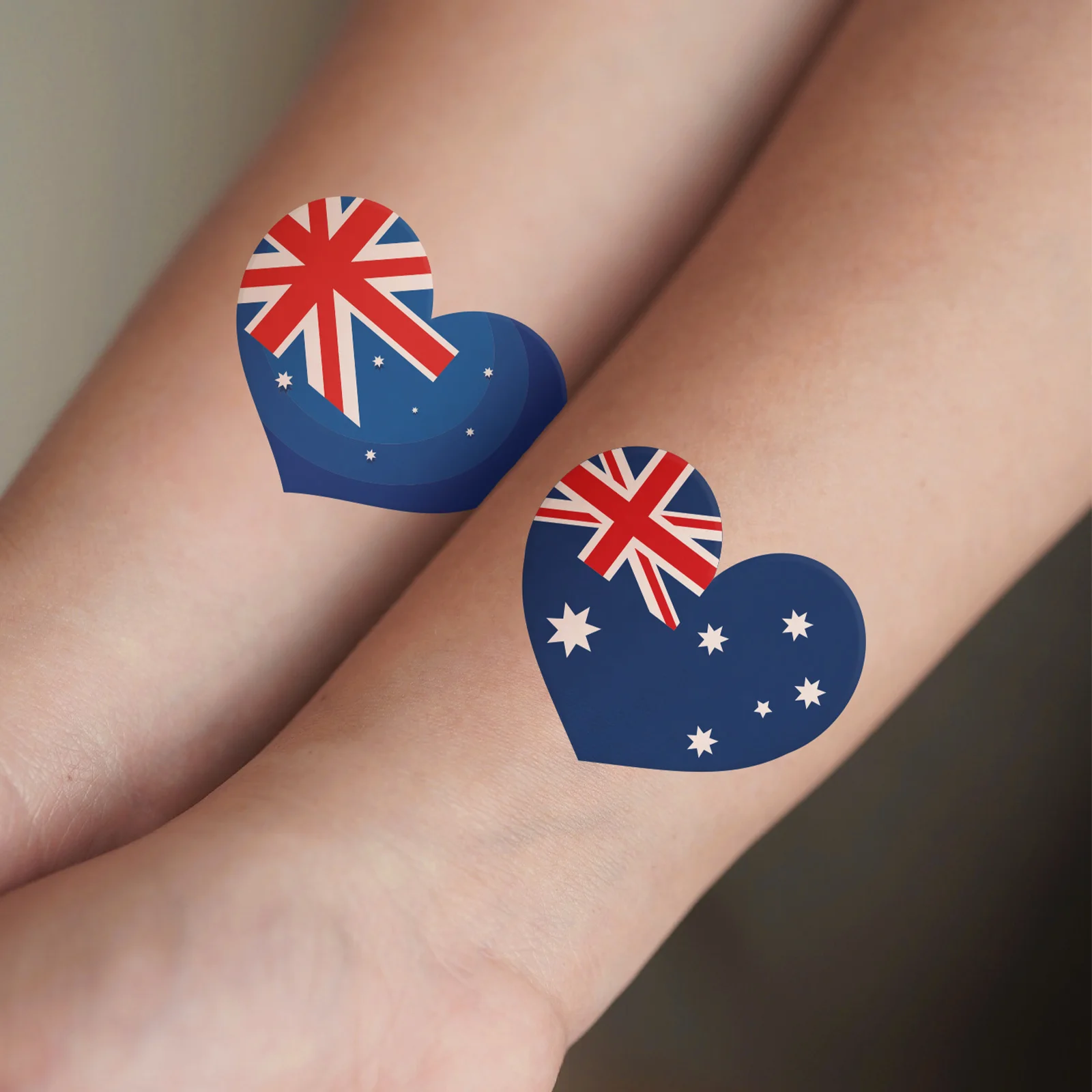 2pcs Various Australian Flag Styling Sticker Graphics I Love Australia Country Decor for Arm Face Body Art Fake Tattoo Stickers