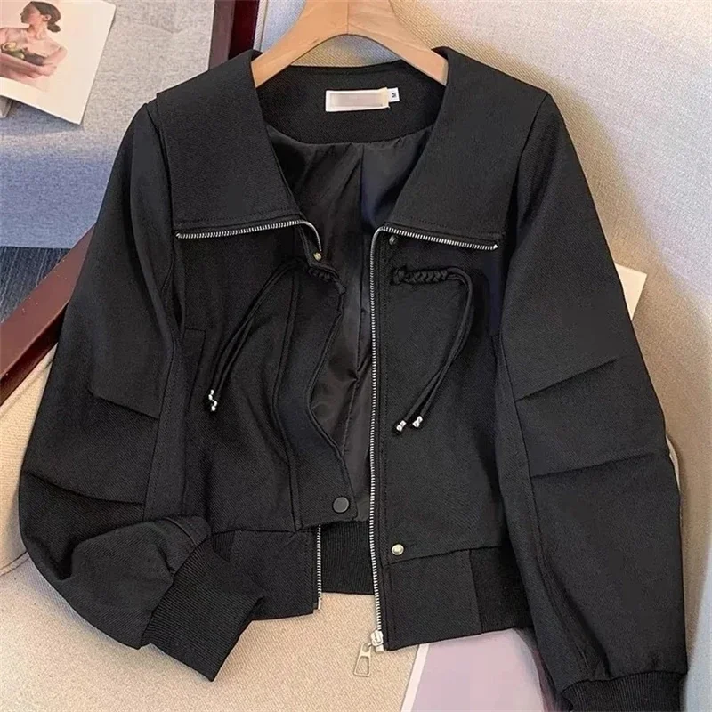 2024 Women\'s Short Jacket Spring Autumn Sense Of Design Doll Collar Fashion Ladies Outerwear Korean Version Female Trench Coat