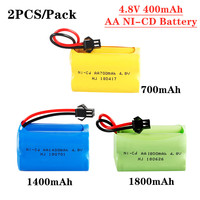 4.8v 700/1400/1800mah NiCd Battery Ni-Cd Battery Pack for RC Car RC Boat Tank toy Rechargeable Battery Part SM Plug  2pcs/lot