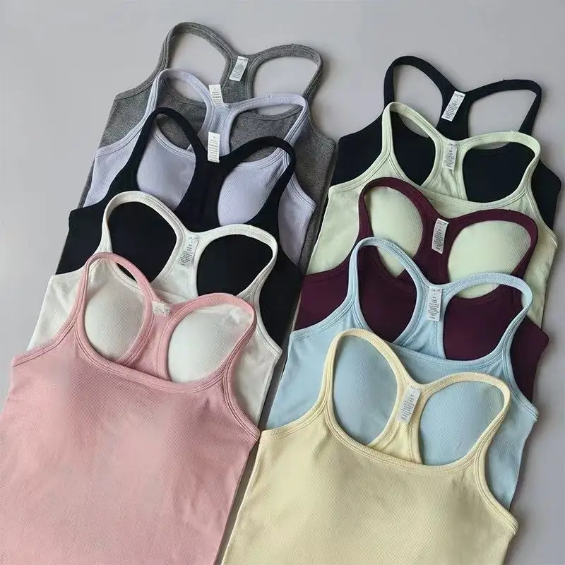 Damen Yoga-Bekleidung Sport-BH Stoßfest Push-Up Fitnesskleidung mit Gepolsterter Brust Lauf-Oberbekleidung Pilates Tanktop – Detail 17
