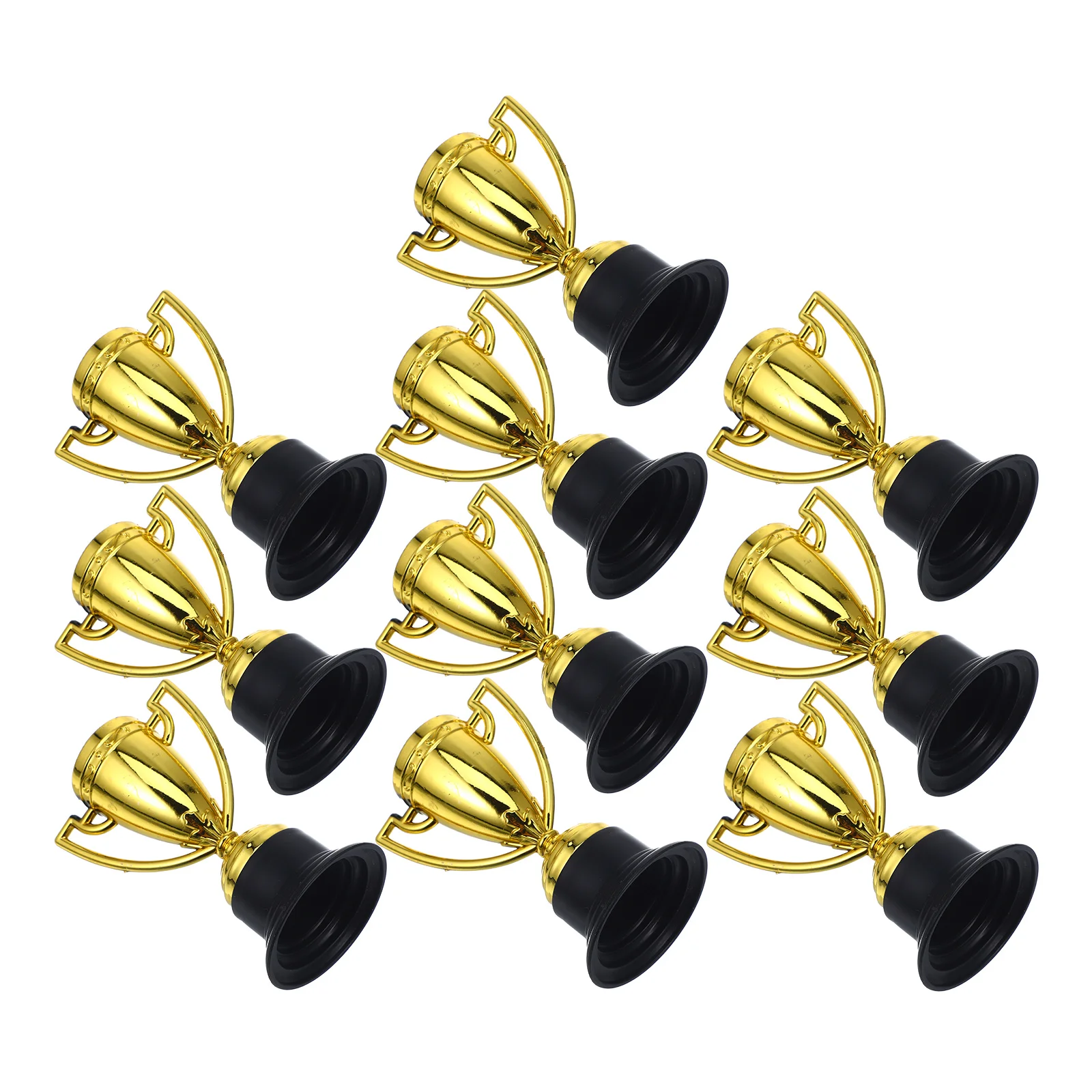 12pcs Golden Mini Award Trophy Plastic Reward Prizes Decor Kindergarten Kids Gift Awards Trophy with Black Base for Competition