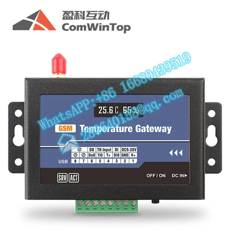 Registador de dados do sensor da umidade da temperatura da sala do servidor do computador de CWT-L1T gsm 3g 4g wifi com chamada baixa alta de sms-