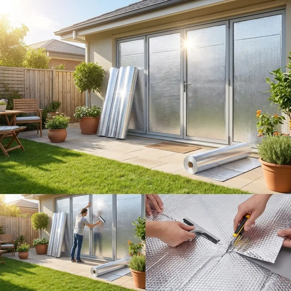 Self-adhesive Roof Insulation Film Heat Insulation Anti UV Aluminum Foil Window Glass Film Light Blocking Aluminum Foil