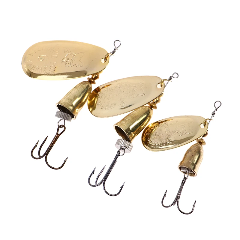 Blade Rotating Spinner Metal Lure Brass Artificial Spoon Bait Fishing Tackle