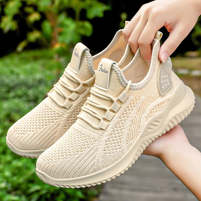 

Women's sports shoes Breathable casual soft sole single shoes autumn flying mesh shoes running shoes