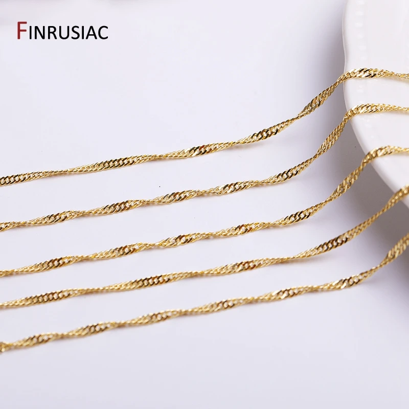 Multi Arten 14K vergoldetes Messing Metall Runde Gliederketten, DIY Schmuck Spulenketten Halskette Armband Herstellung Zubehör – Detail 36