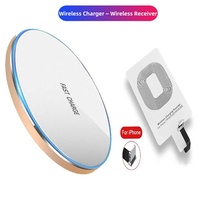 Protable Wireless Charging Pad for iPhone5 6 7 7plus Wireless Charger Receiver Coil Kit For Samsung Xiaomi Huawei