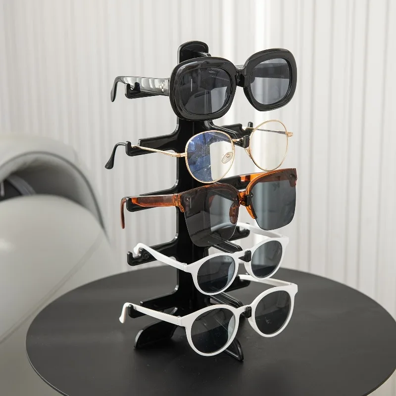 2/3 Pack 5-Tier Plastic Glasses Organizer Removable Eyewear Storage Frames Display Stands Home Office Showcase Jewelry Organizer