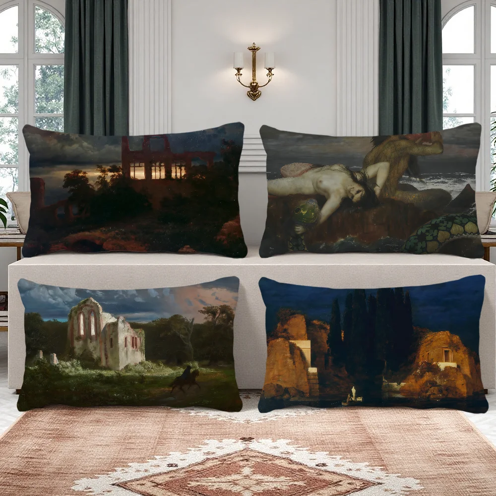 Swiss Symbolist Painter Arnold Bocklin cushion cover Rectangle Pillow Case Printing Bedside Sofa Room Home Decoration Pillowcase