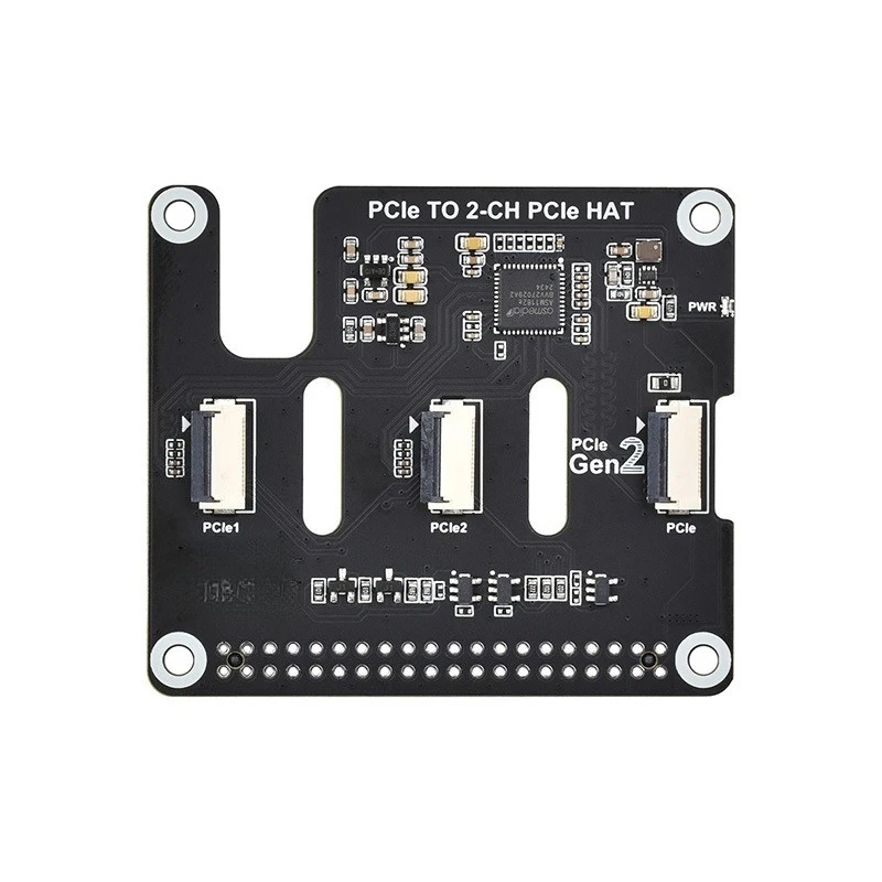 2-Channel PCIe Expansion Board for 5 1-to-2 PCIe Gen2 Interface Supports Stacking Multiple PCIe HAT