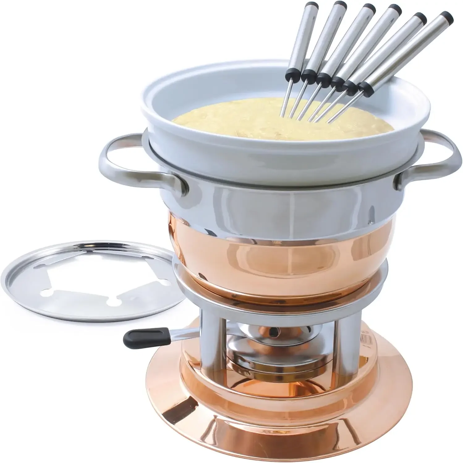 Lausanne 11 Piece Copper Plated Fondue Set