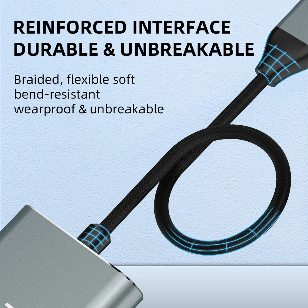 Hibloks AR Charging Transmission Module Data Cable For Switch2/Switch Steam Deck Compatible Xreal Air/Thunderbird Smart Glasses
