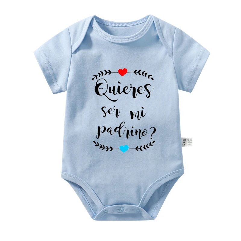 Do You Want To Be My Godmother or Godfather Baby Announcement Bodysuits Cotton Boys Girls Rompers Infant Summer Ropa Clothes