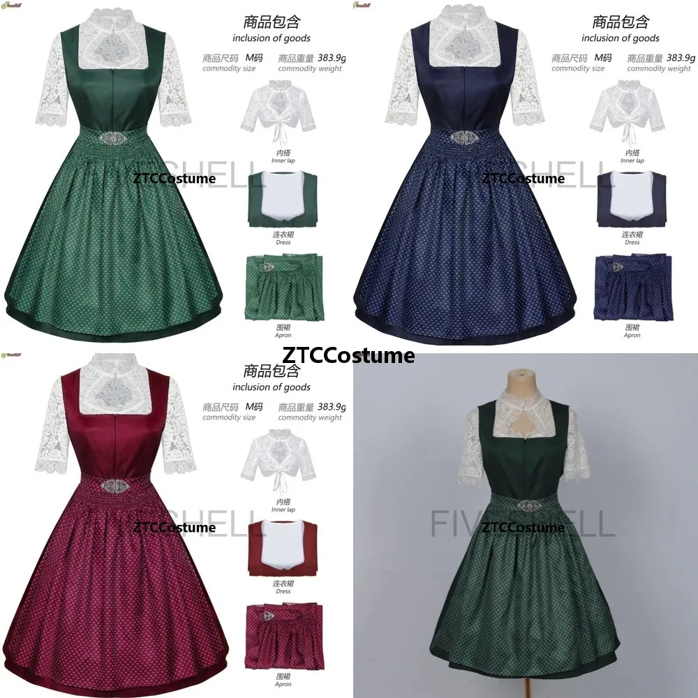 

Bavarian Oktoberfest Dress Women Two Piece Beer Skirt Halloween Party Cosplay Costume Set Festival Outfit