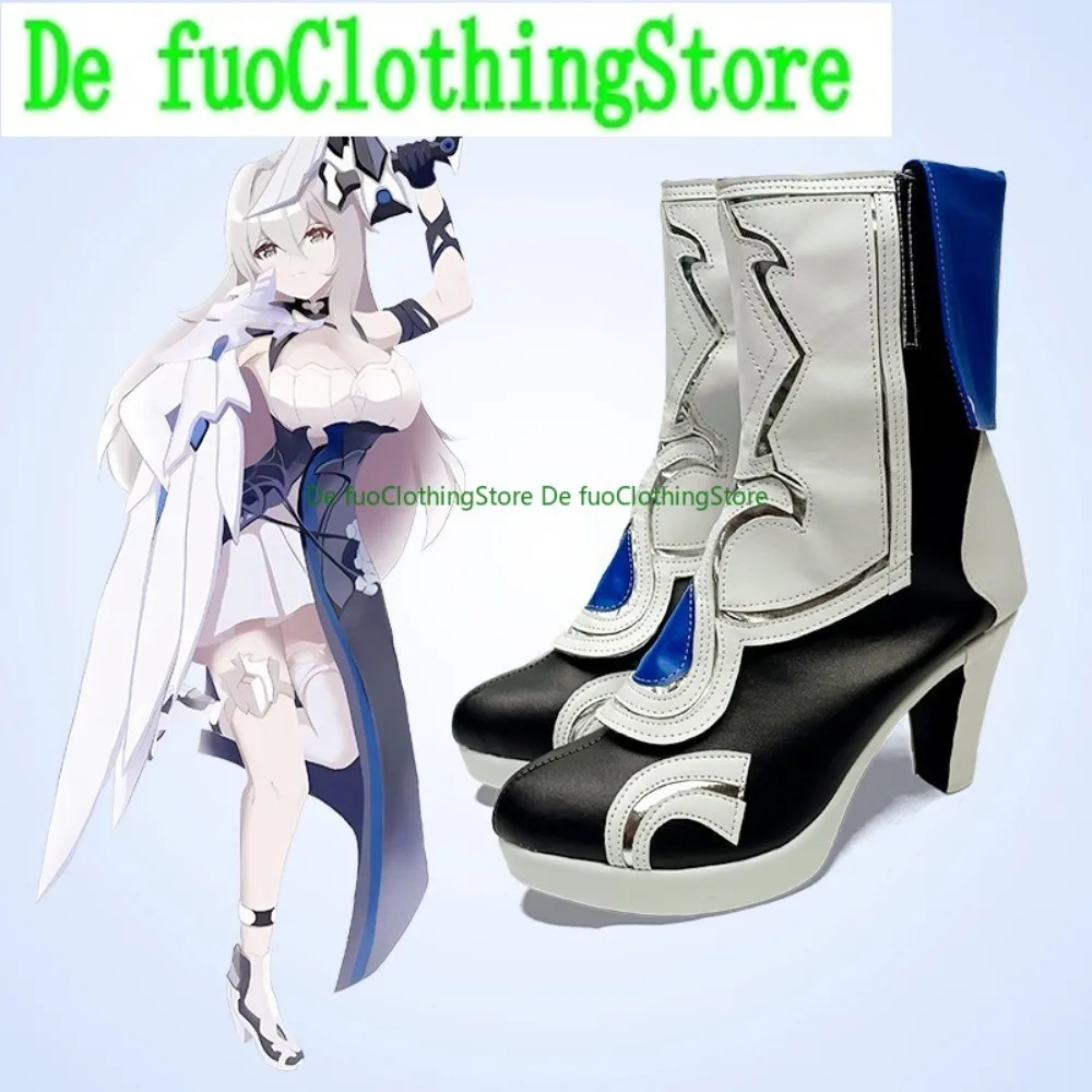 

Cosplay exhibition performance shoes collapse 3 Bronia secondary silver wing fashion cosplay anime shoes custom high heels