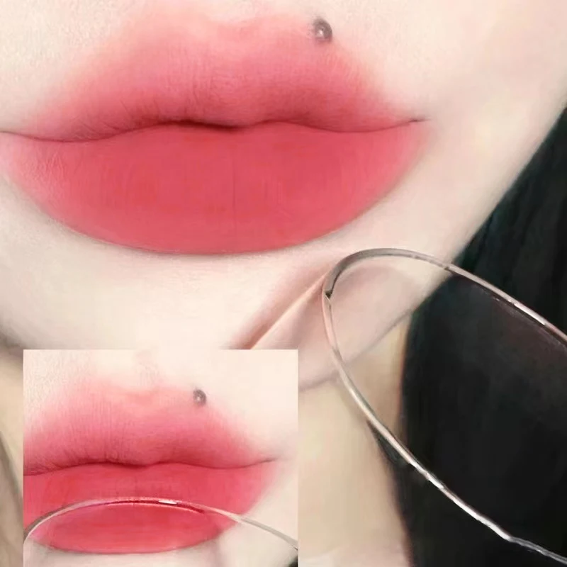 1PC Rose Red Matte Velvet Lip Gloss Waterproof Liquid Lipstick Nude Brown Lips Korean Makeup for Lip Tint Lip Glaze Cosmetics