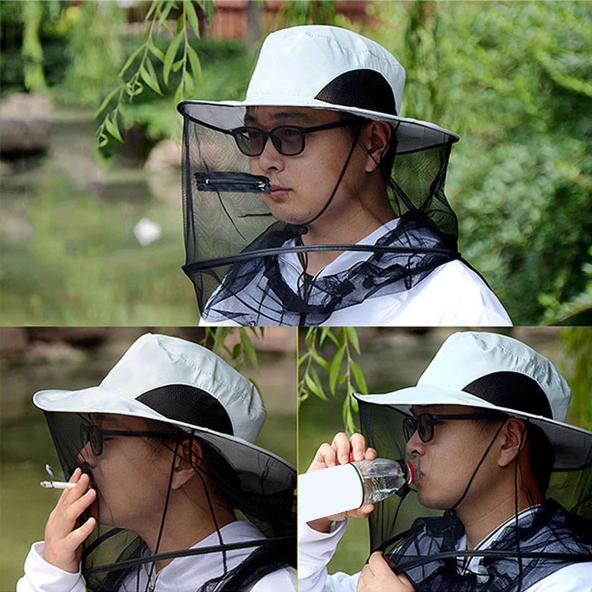 

Mosquito Hat Nets for Face Bug Beekeeper Hats Has Fishing Boonie with Neck Flap Repellent