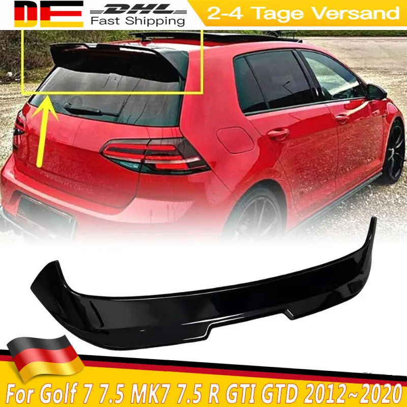 Glänzend schwarzer Heckspoiler im Oettinger-Stil der 2. Generation für VW Golf 7 7.5 MK7 7.5 R GTI GTD R-LINE E-GOLF 2012~2020 Bodykits