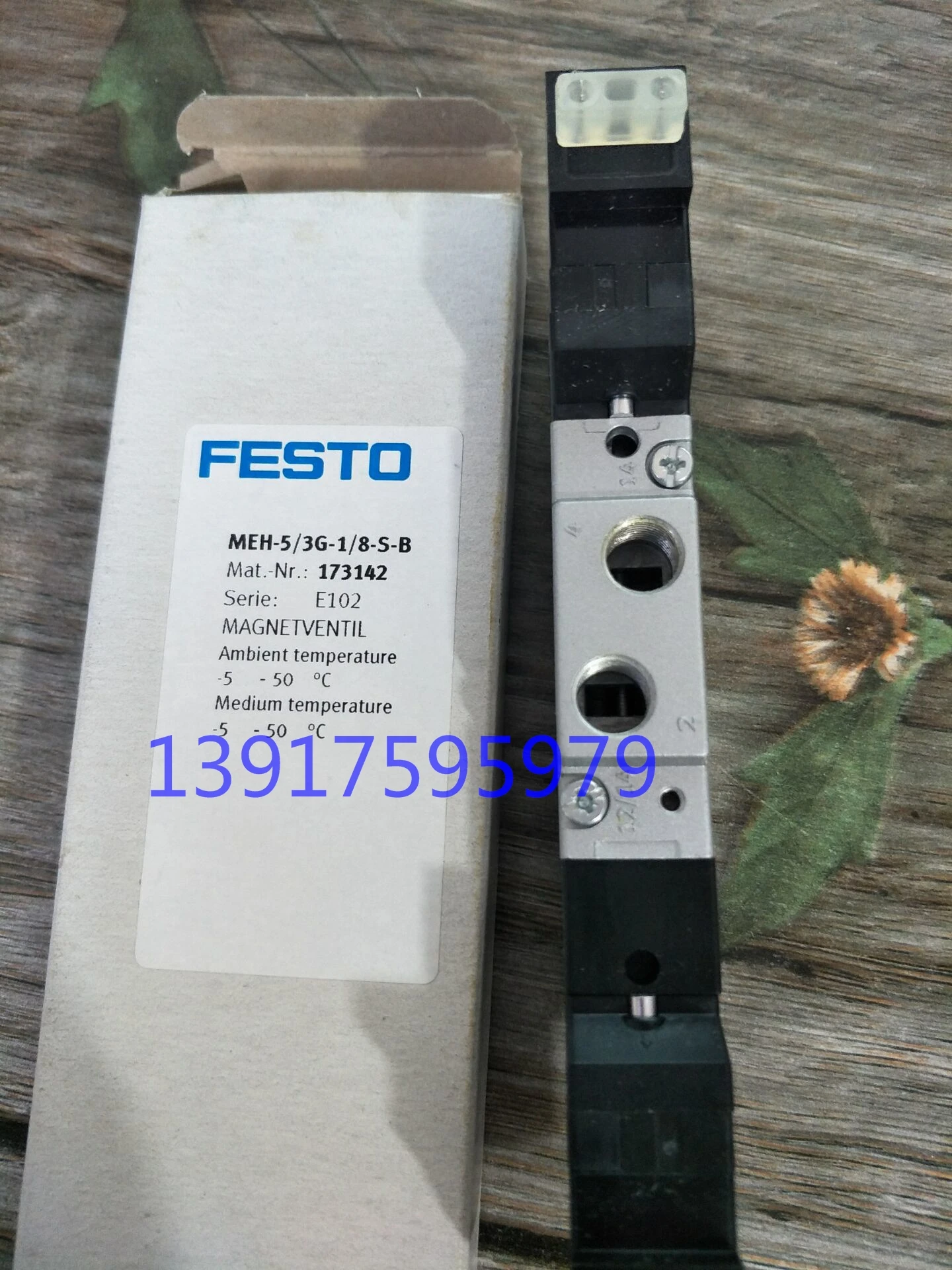 Festo Solenoid Valve MEH-5/3G-1/8-S-B Original Genuine 173142