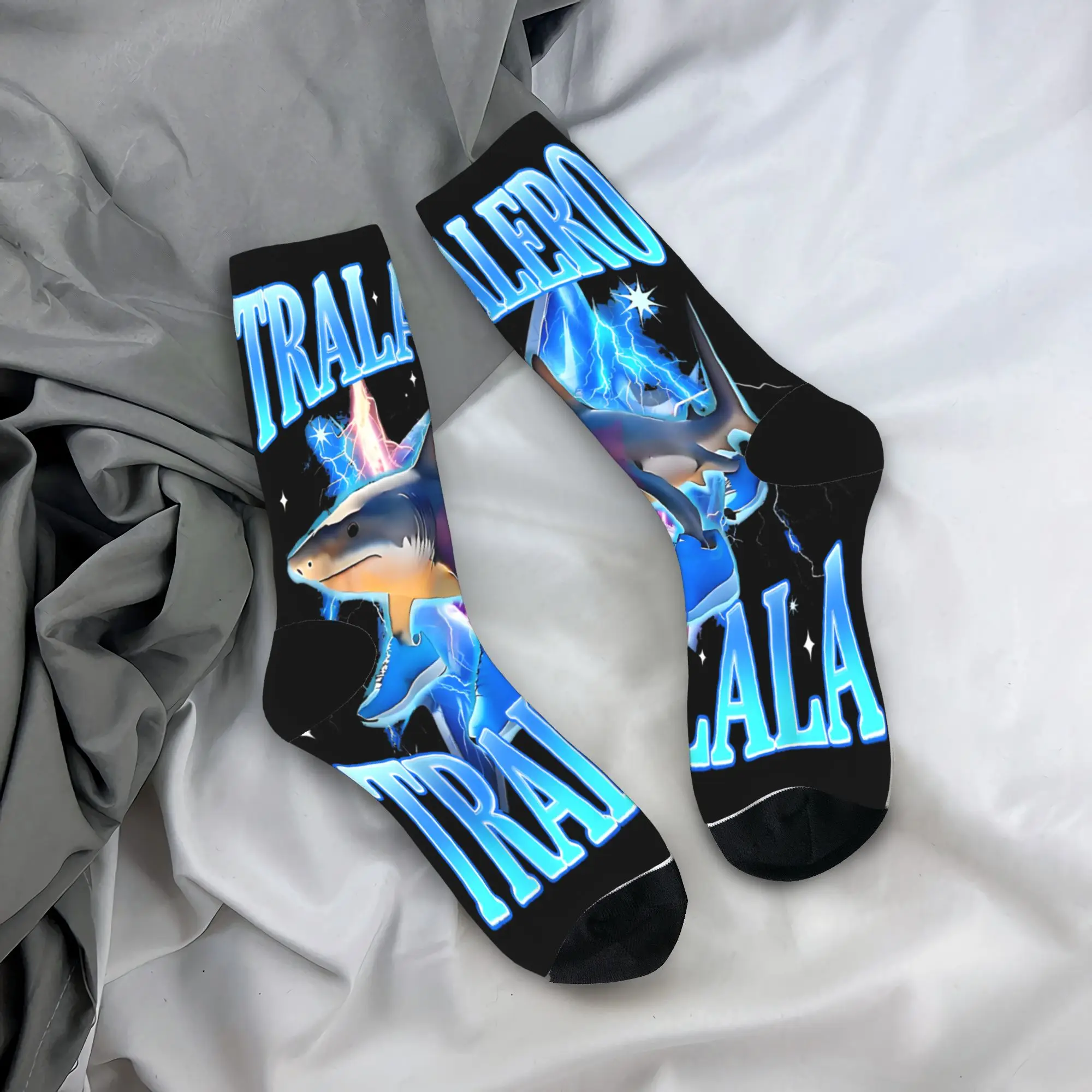 

Tralalero Tralala Shark Meme Socks Funny Stockings Winter Non-Slip Men Socks Soft Breathable Custom Climbing Socks