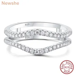 Newshe Full Moissanite 925 Sterling Silver Enhancers Wedding Band for Women Engagement Ring Size 5-12