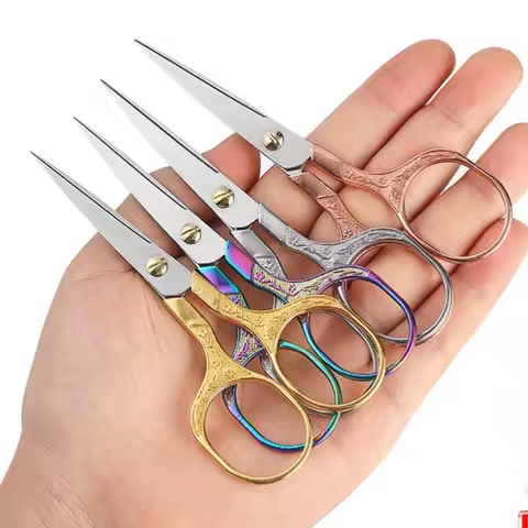 Steel Sewing Scissors Retro Tailor Thread Embroidery Fabric Needlework Scissor Household Tea Ar... product image