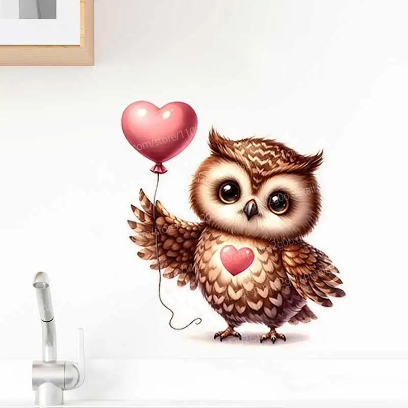 Love Letter Owl Wall Stickers Decal for Bathroom Room Living Room Cabinet Fridge - Home Decorative Owl Theme Mural AA230