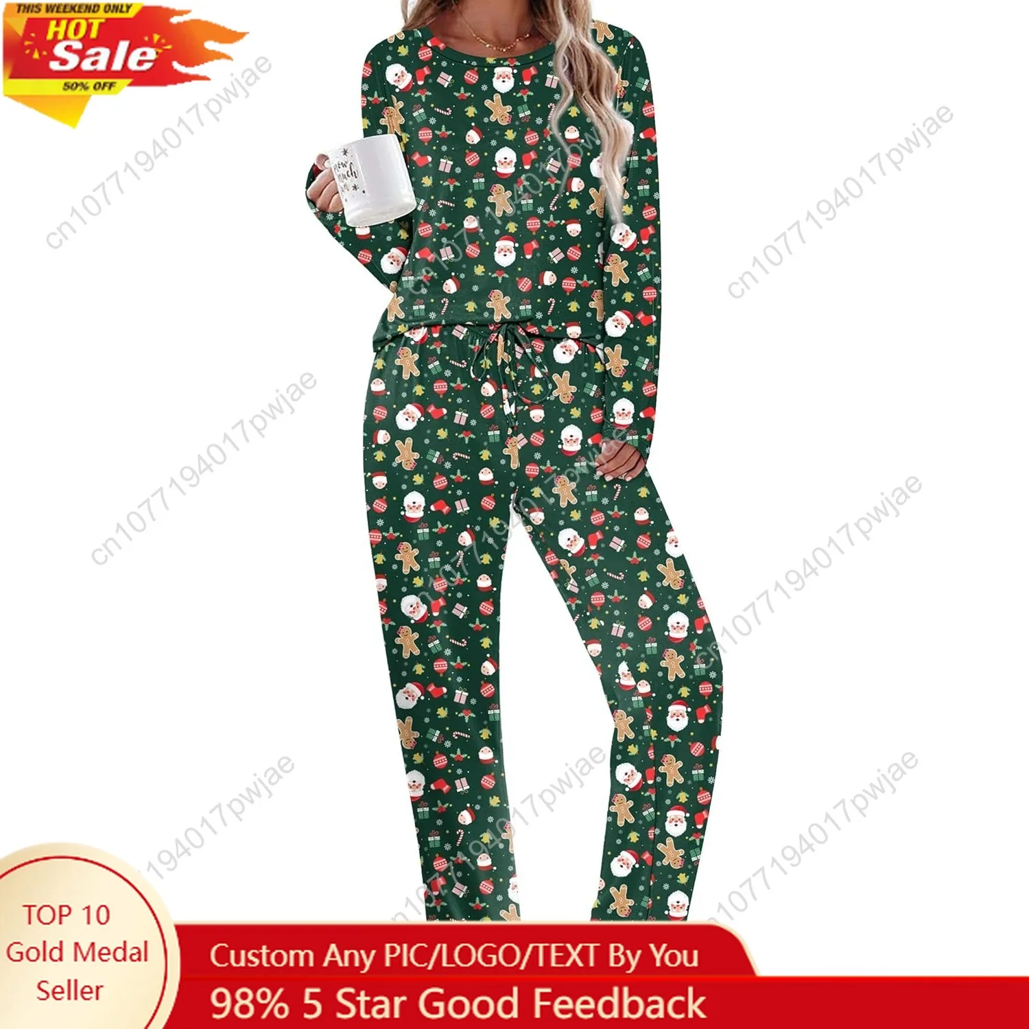 

Ekouaer Womens Pajama Sets 2 Piece Sleepwear Fall Pajamas Soft Long Sleeve Pjs Comfy Loungewear S-XXL