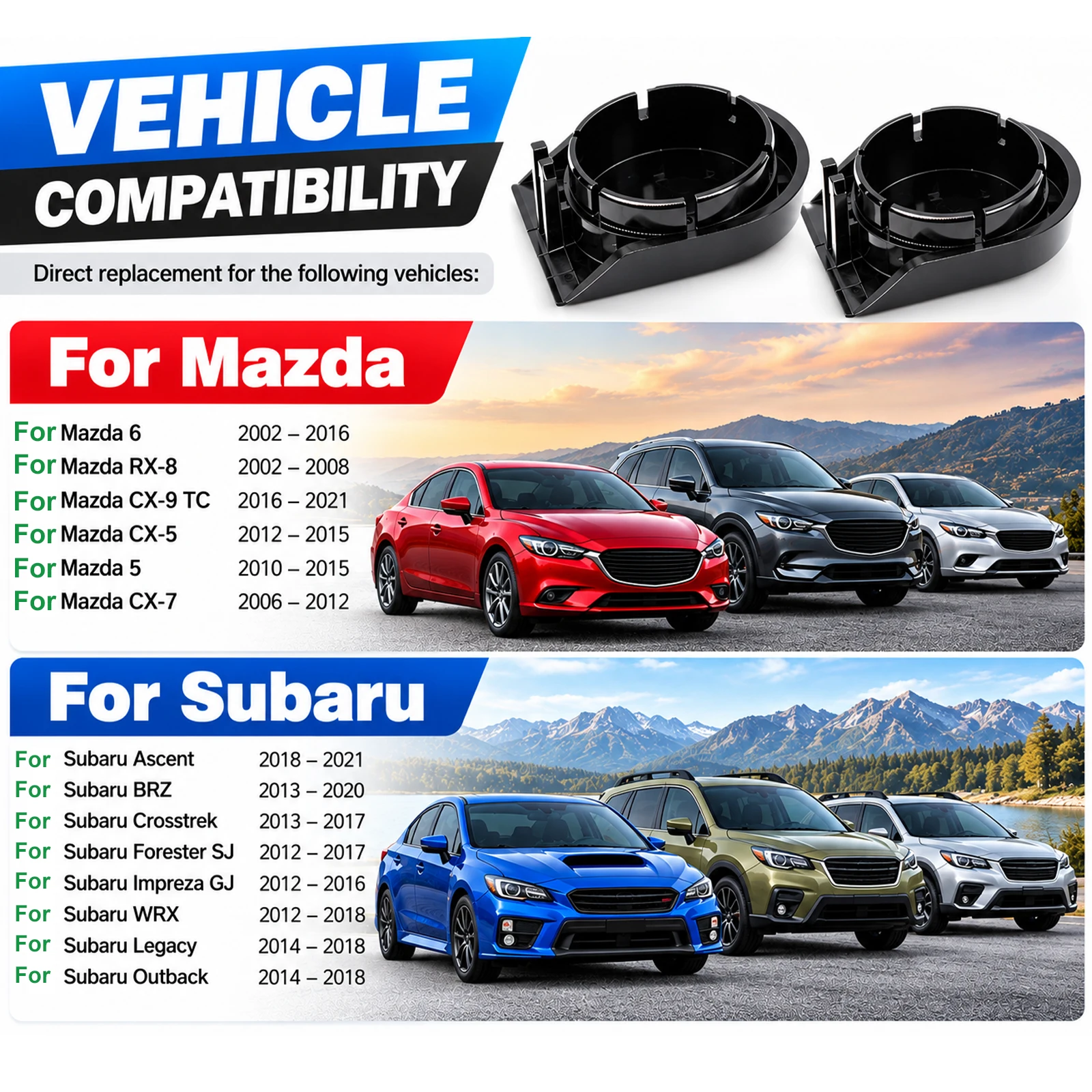 2Pcs Car Wiper Arm Head Nut Cover Cap Wiper Arm Bolt Cover For Subaru Ascent BRZ Crosstrek Forester Impreza WRX Legacy Outback