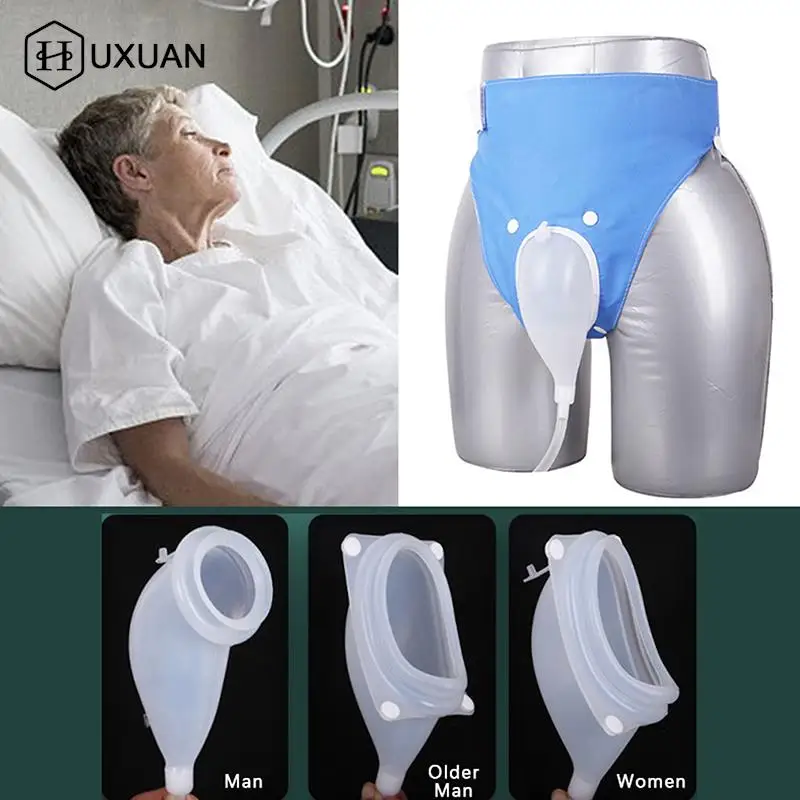 Sacs de collecte d'urine en silicone pour hommes et femmes plus âgées, réutilisables, hypoallergéniques, urinoir pour adultes, sacs de circulation, toilettes pour hommes et femmes