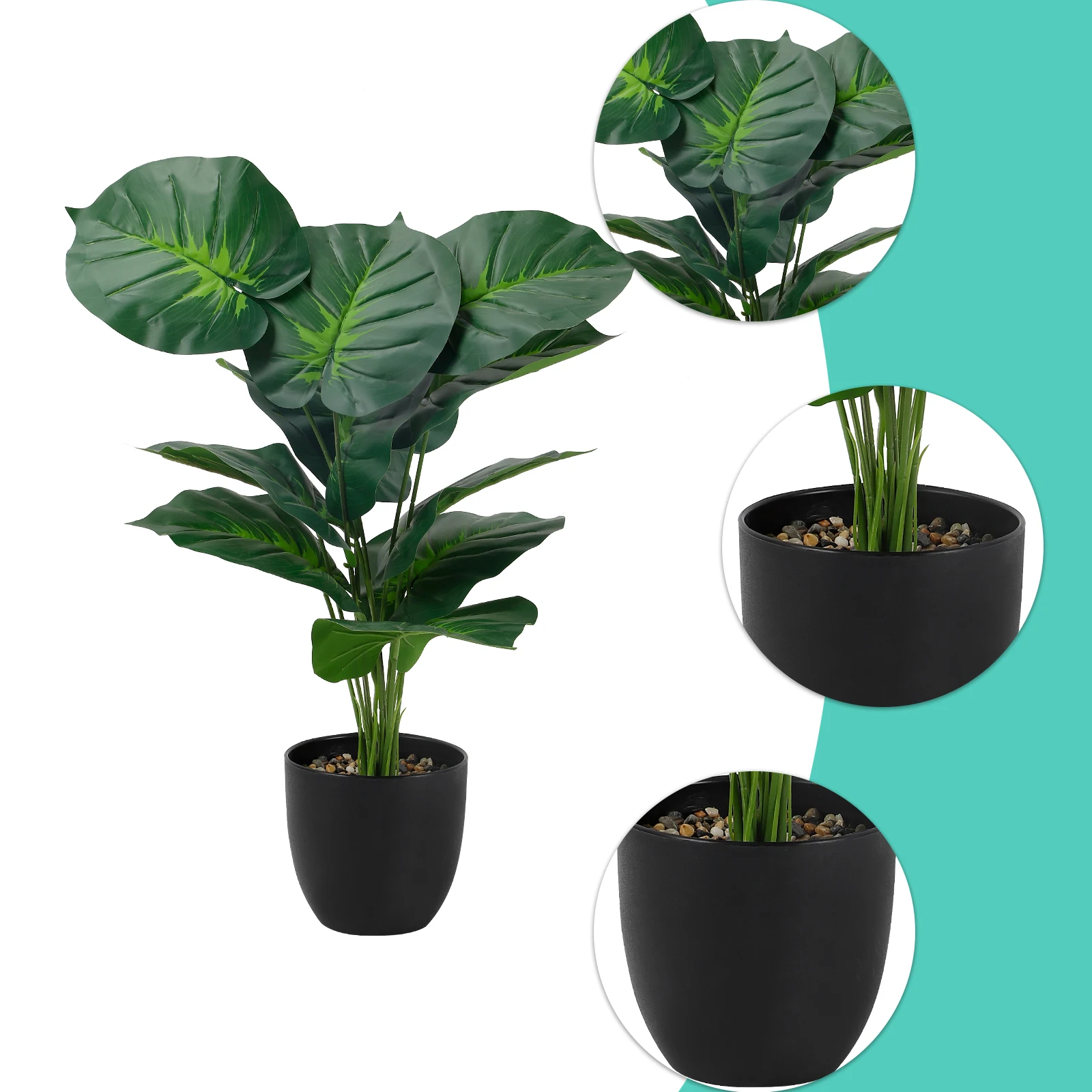 

Realistic Faux Bonsai Tree with Eucalyptus in Cement Pot, Artificial Plant for Indoor Outdoor Home Decor No Maintenance