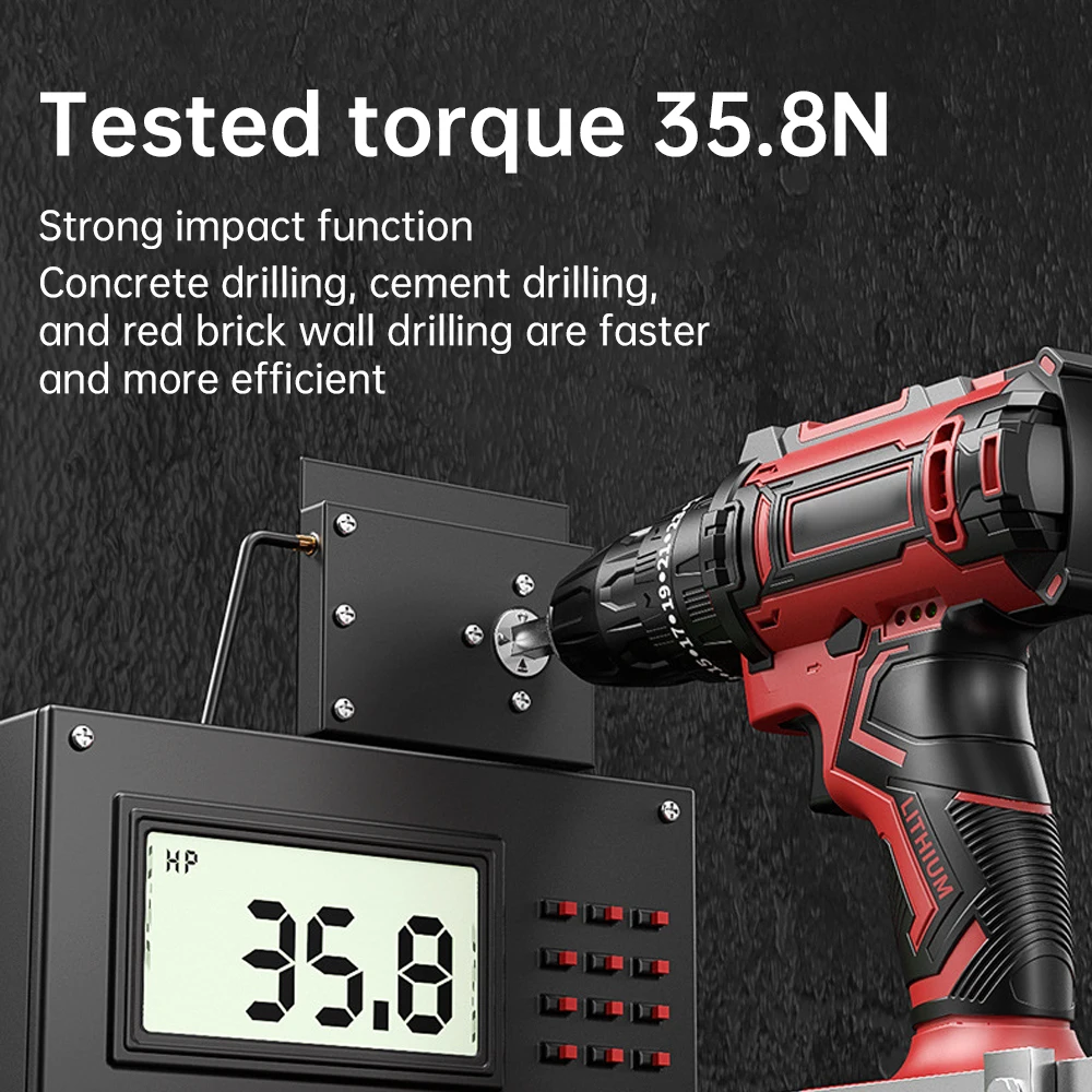 Hand Electric Drill Electric Cordless Screwdriver Impact Drill Multifunctional Household Lithium Battery Charging Drill Tool