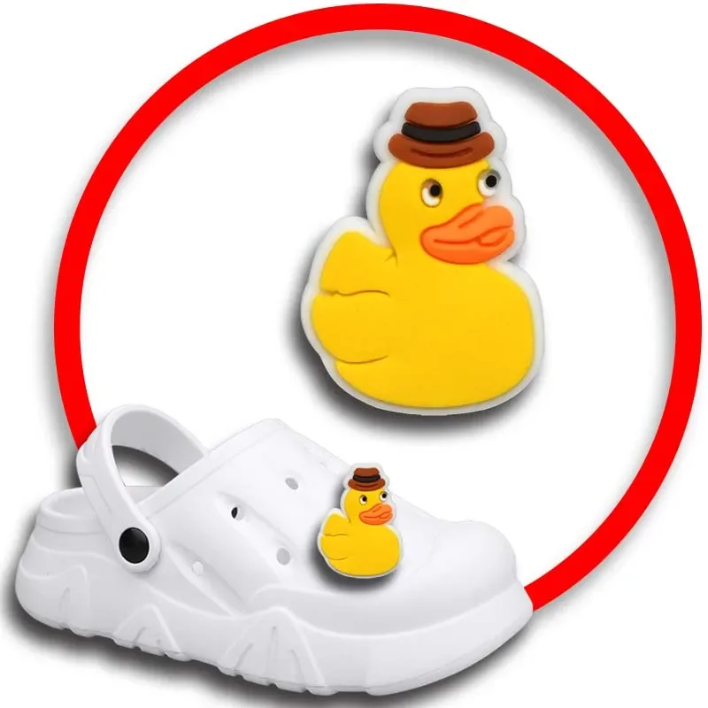 Breloques de chaussures de canard pour Crocs, sabots pour femmes, épingles à chaussures, accessoires de décorations de chaussures pour hommes, badges pour garçons et filles, accessoires de chaussures pour enfants