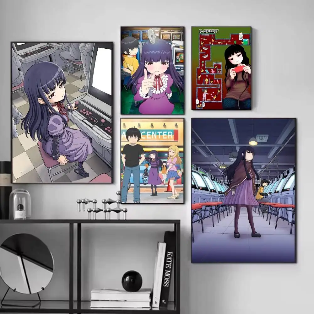 Japanese Manga Anime H-High Score Girl Art Posters Fancy Wall Sticker for Living Room Bar Decoration Wall Decor