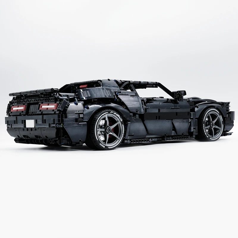 W MAGAZYNIE Demon Hellcat MOC 93560152910 GT Super samochód sportowy 1:8 Model zaawansowana technologia klocki klocki zabawki Dodgege