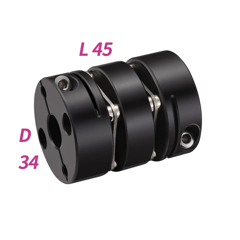 

45# Steel D34L45Double diaphragm clamp coupling Elastic connector D34mm L45mm ball screw stepper servo motor encoder comput