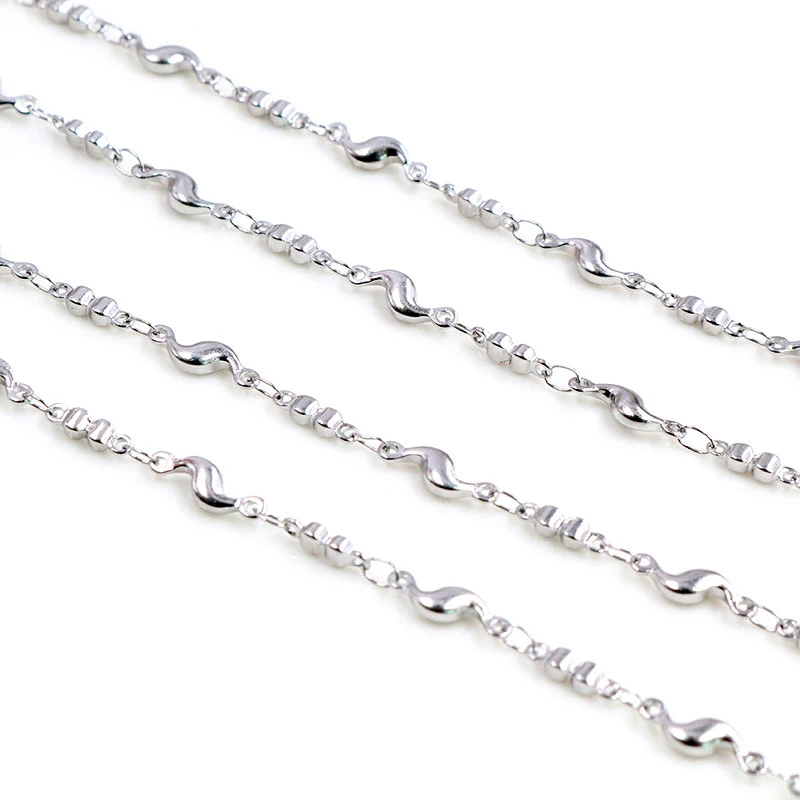 1 Meters Stainless Steel No fade 3.5mm Handmade S Cross Necklace Chain DIY Jewelry Findings Making Materials Handmade Supplies