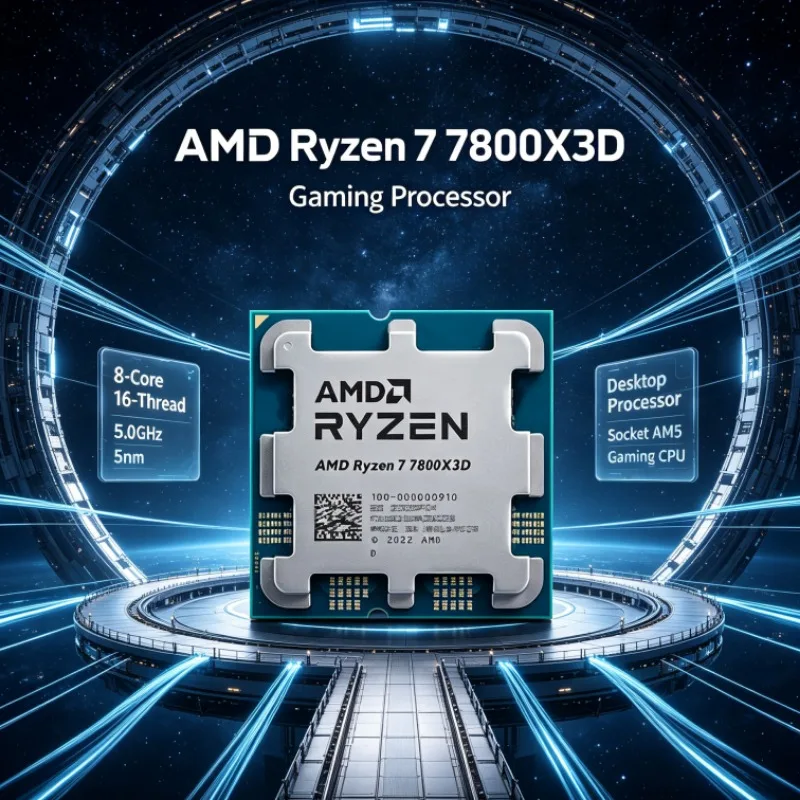 Ryzen 7 7800X3D R7 7800X3D CPU AMD 5.0GHz 8-Core 16-Thread 5nm 96M Cache AM5 Processor