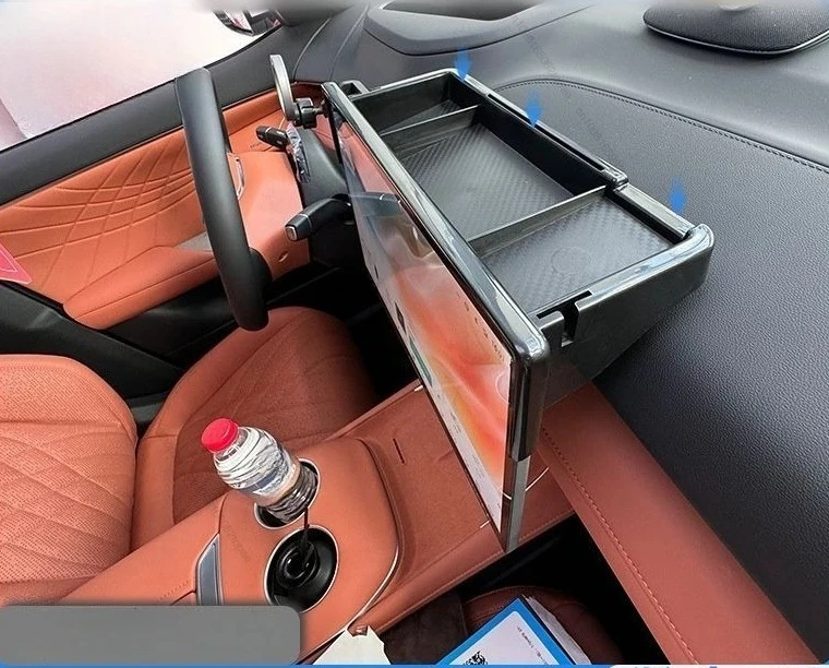 2in1 حامل هاتف منظم لـ Deepal S7 S07 وحدة التحكم المركزية شاشة الأنسجة صندوق تخزين لوحة القيادة الملاحة سيارة المغناطيسي يتصاعد #2