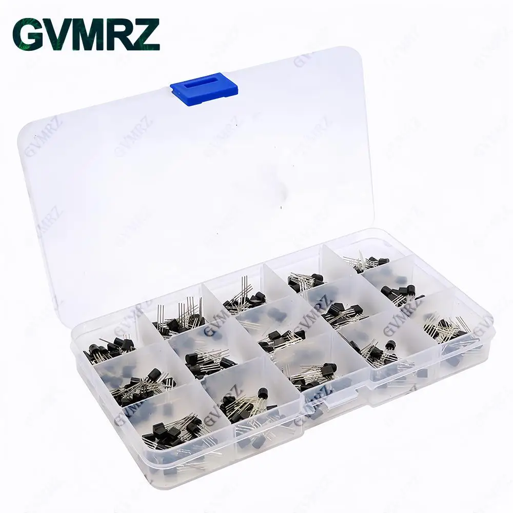 300PCS 15Values TO-92 Transistor Assorted Kit (2N2222/S8050/2N3904 etc.) for Arduino DIY Electronic Project