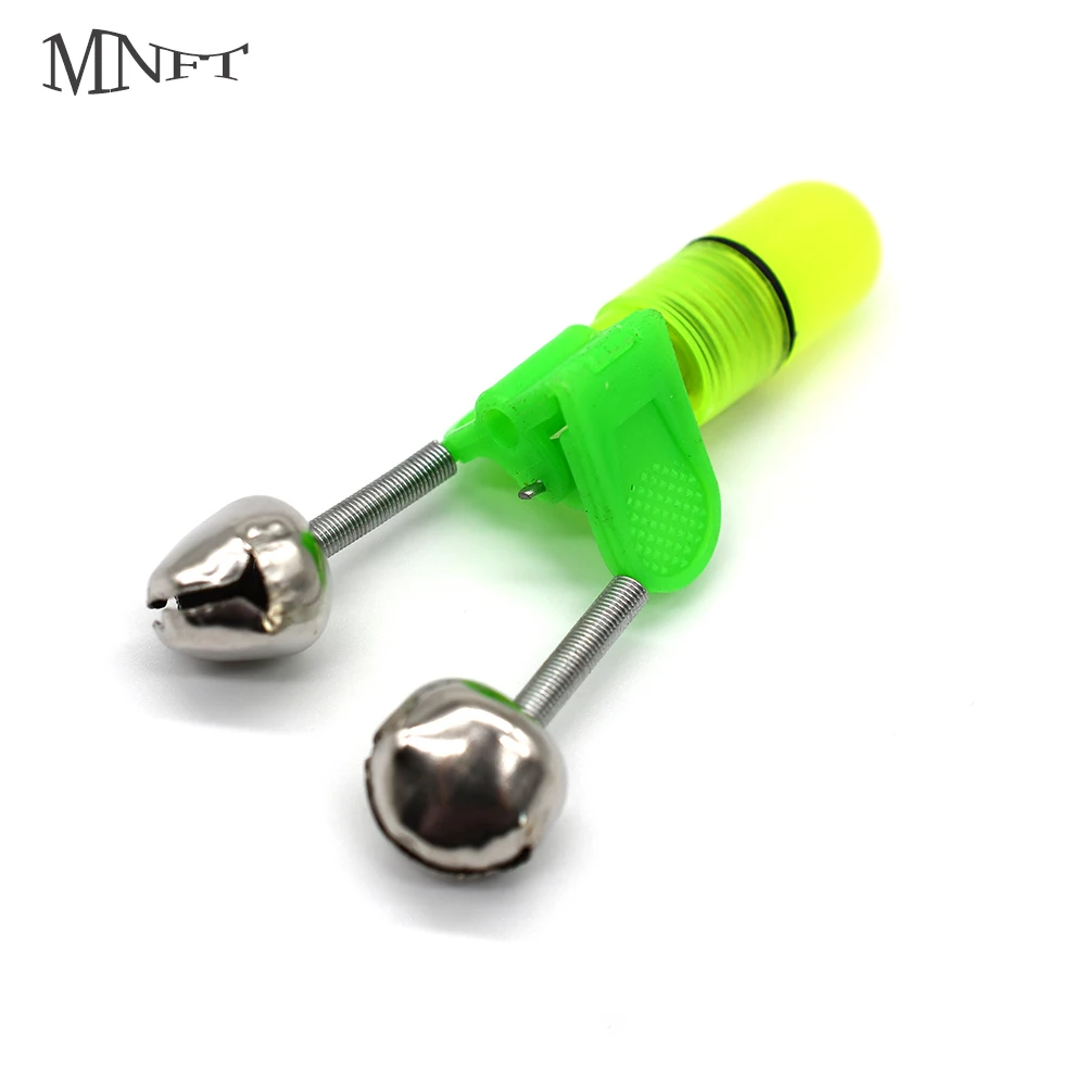 MNFT Led Night Fishing Rod Bite Bait Alarm Light Twin Bells Clip Alerter Sea Fishing Practical Tools 10Sets/20Sets/30Sets