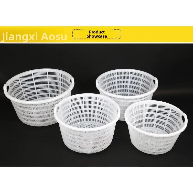 Extra Large round Plastic Thickened Vegetable Storage Basket Fish Shrimp Cage Hollow out Design Home Storage Box