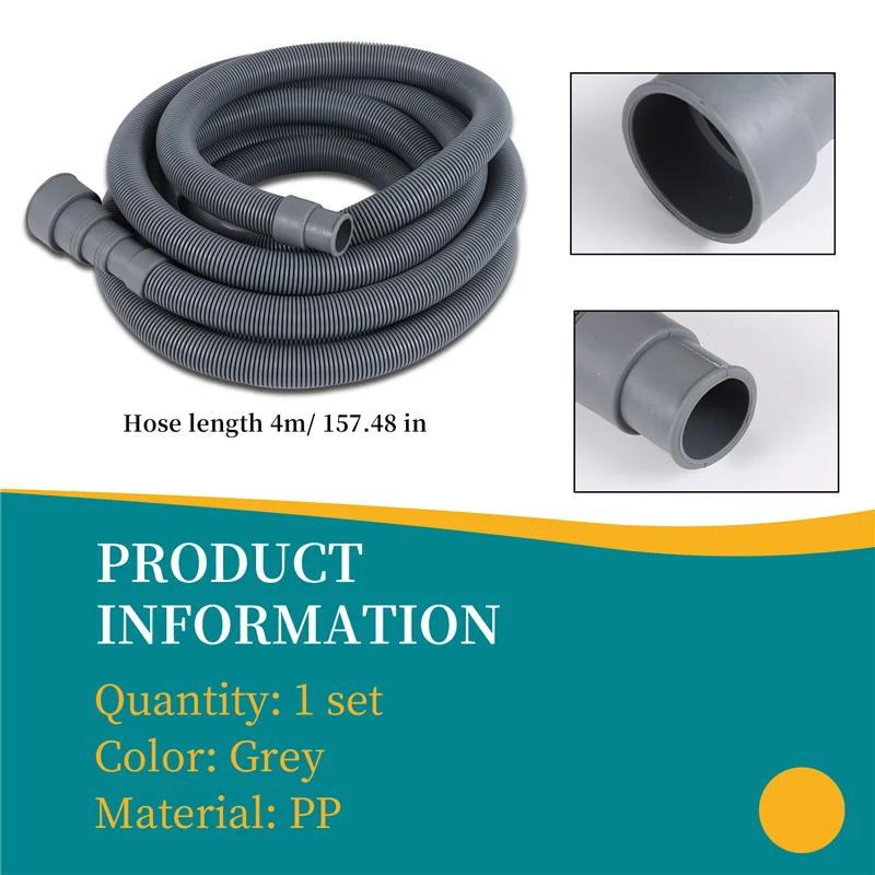 N98R مجموعة تمديد خرطوم الصرف خرطوم الغسالة العالمي 13Ft، يشمل موصل الخرطوم قوس وخراطيم الصرف مشابك خرطوم