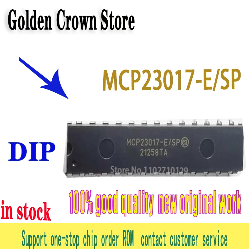 1~100PCS/lot  MCP23017-E/SP DIP-28 MCP23017 16-Bit I/O Expander with I2C Interface IC Diy IO Electronic new original in stock