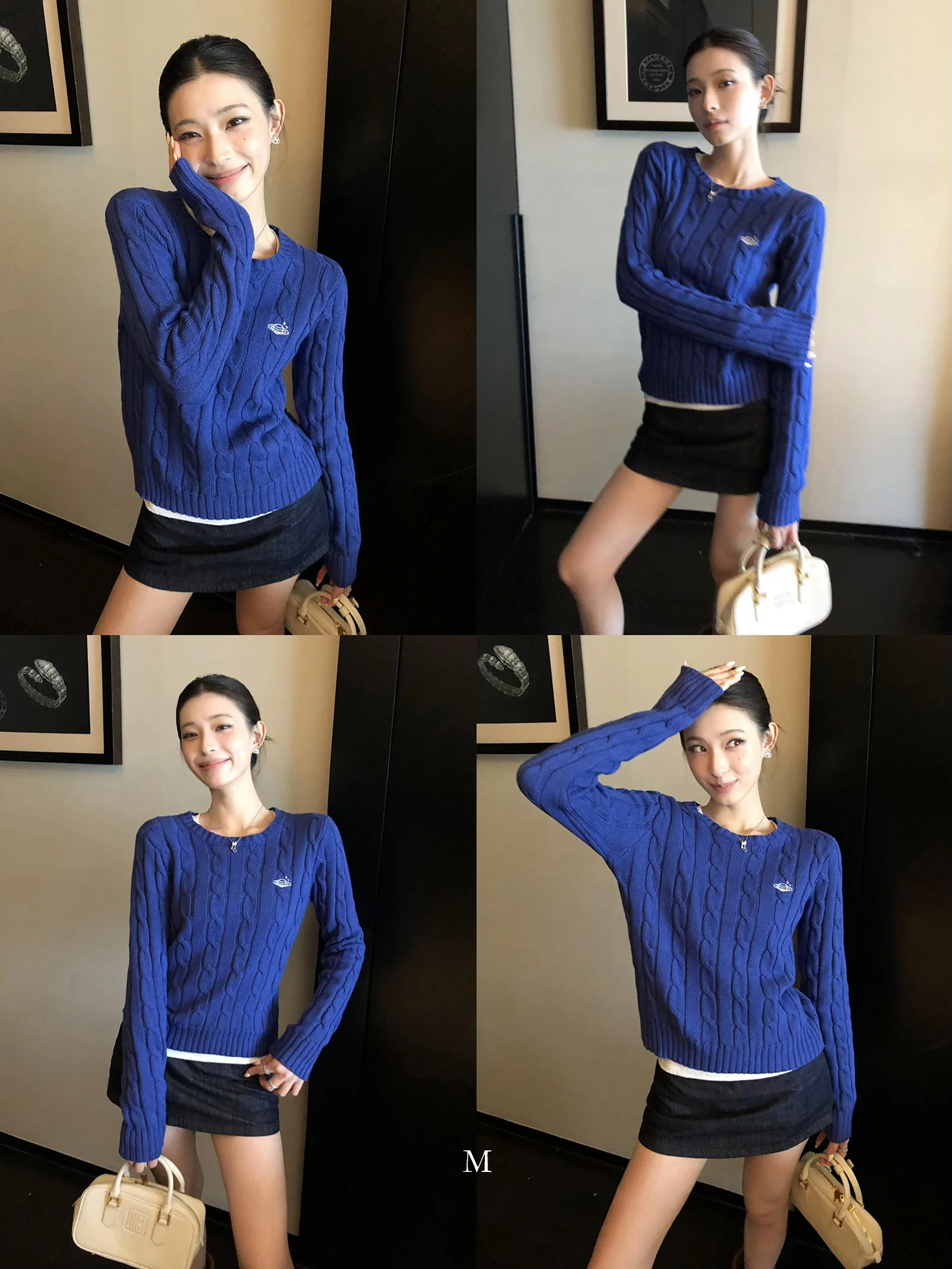 

Long Sve круглый Ne вязаный свитер женский ленивый свитер с вышивкой для колледжа Sle из смеси хлопка удобный свитер