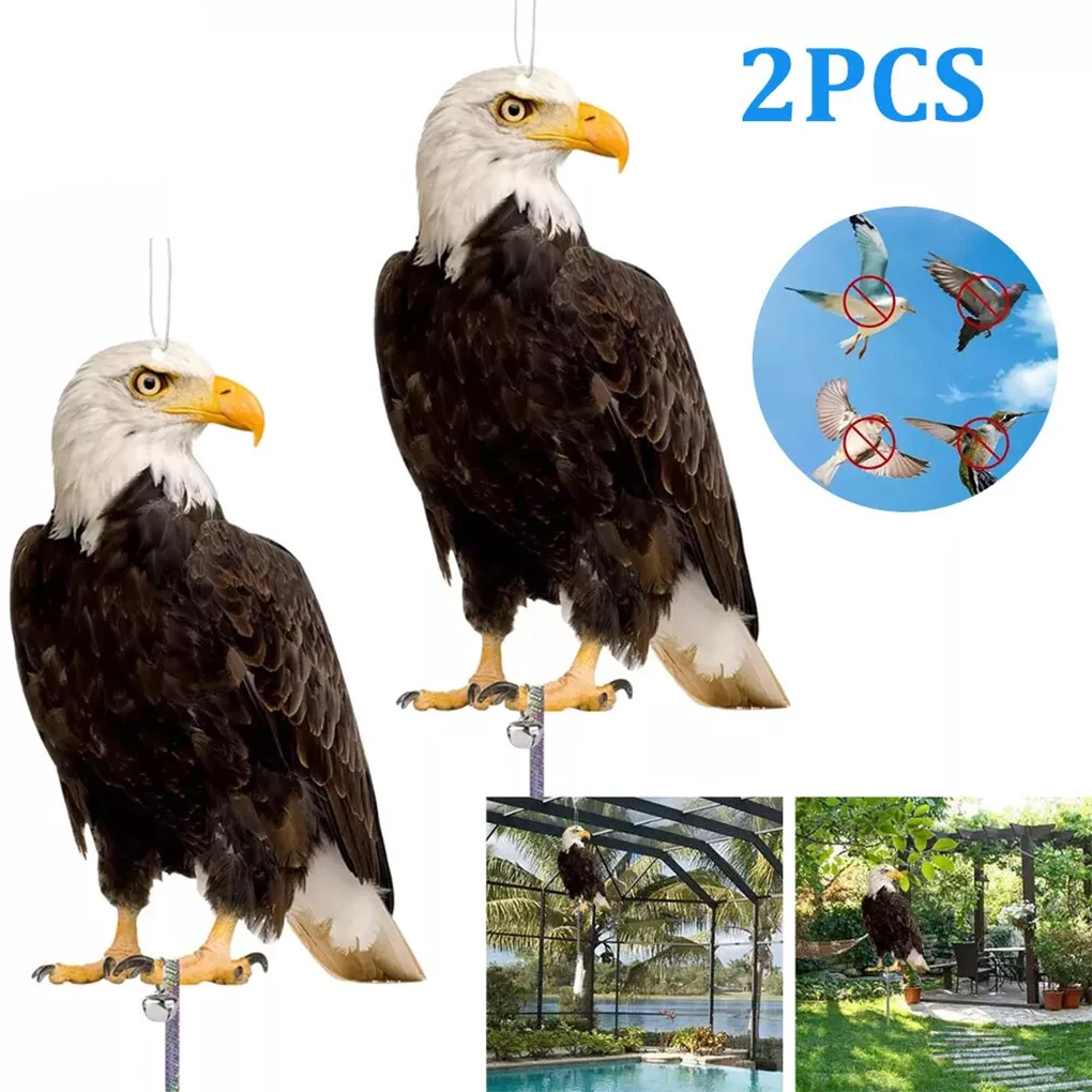 2 unids/set acrílico simulación águila repelente de aves dispositivo disuasorio ecológico asustar aves y ardillas productos de jardín
