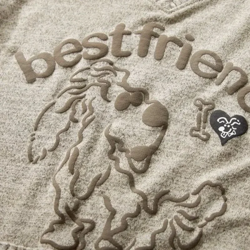 Camisetas de manga larga con capucha para mujer, estilo pijo, color caqui, con estampado de perro, camisetas Y2k, camisetas de cintura delgada, Vintage de punto de calle alta