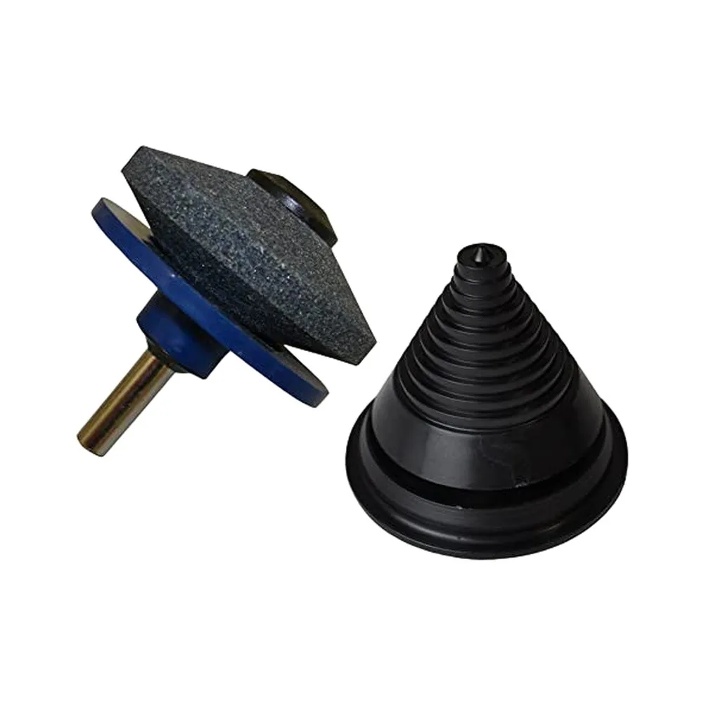 Rotary Mower Blade Sharpening Tool with Built In Balancer for Accurate Weight Distribution and Smooth Operation