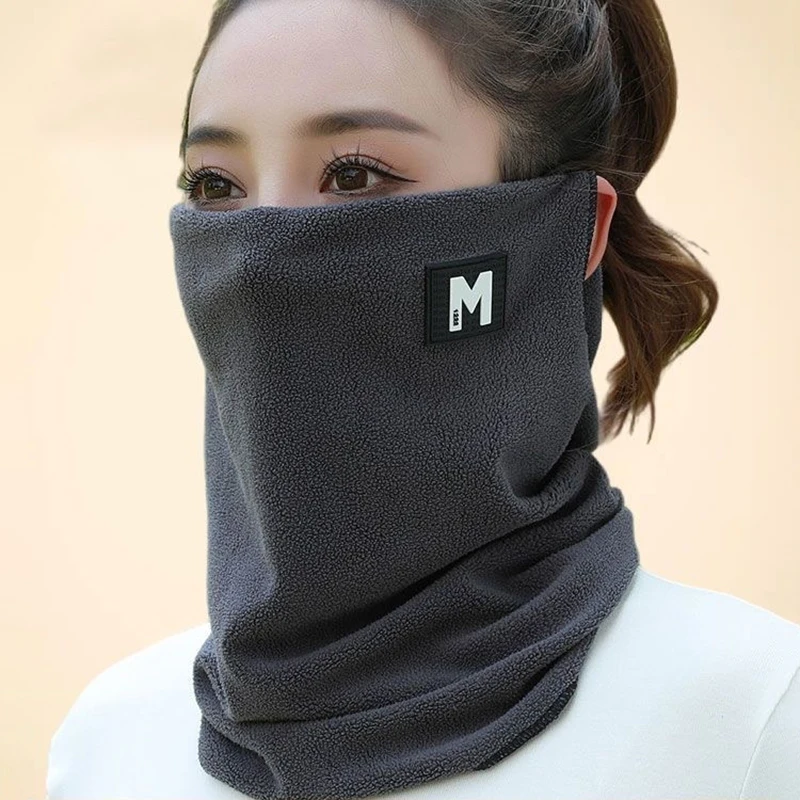 Winter Fleece Neck Warmer Half Face Mask Ski Fleece Neck Gaiter Windproof Cold-Proof Neck Tube Scarf for Bike Hiking